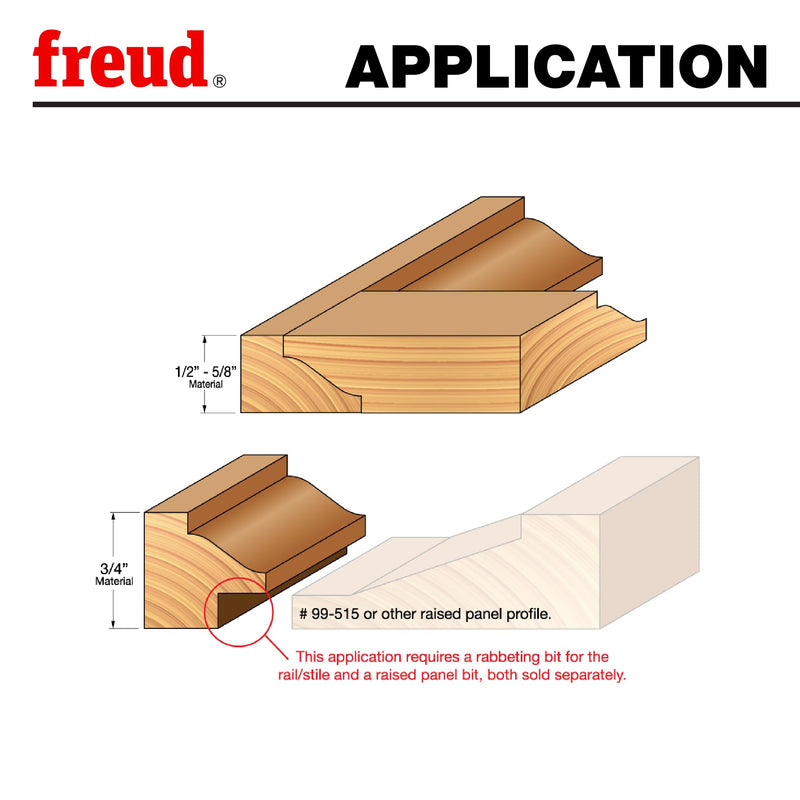 Freud 99-470: 1-1/2" (Dia.) Reversible Wainscoting Bit with 1/2" Shank, One Size, Perma-SHIELD Coating Red