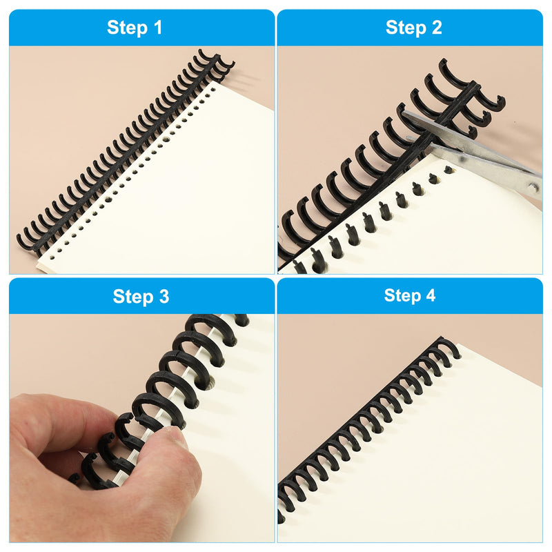 PATIKIL 12mm(1/2") Plastic Spiral Binding Coils, 25 Pcs Binding Spirals 85 Sheet Capacity 3:1 Pitch Binding Spirals for Binding Paper Sheets, Sky Blue
