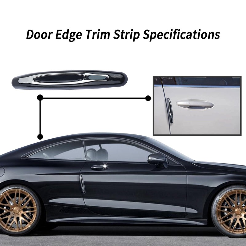4PCS Car Door Edge Guards,Anti-Scratch Car Door Protector Trim Strip with Self Adhesive for Car Decor,Universal Exterior Car Accessories Door Guards for Cars Trucks SUVs (Black) Black