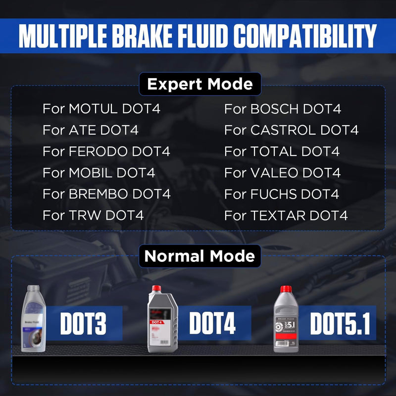T10 Brake Fluid Tester Automotive Digital Brake Fluid Detector Moisture Detector for DOT3 DOT4 DOT5.1, Car Brake Fluid Boiling Point Meter with 2.8" Display Audible Alarm High Precision Probe
