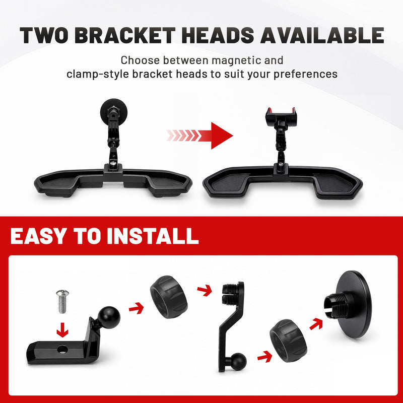 Magnetic Dash Phone Mount for 2021-2023 Jeep Wrangler 4XE Only PHEV | Extend Arm No Sight Obstruction, 4XE & Oil-electric Hybrid Version, Not for Gladiator, Not for 4X4, Phone Holder with Magsafe for 2021-2023 4XE JL JLU
