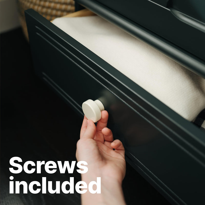 Wood Drawer Knobs 6 Pack, Round 40mm Wooden Dresser Knobs, Westar | Natural beechwood finish fits any home decor. Easy install replacement pullers for kitchen cabinets or bedroom desk