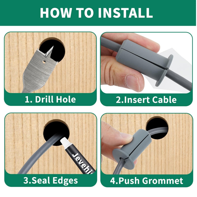 Cable Routing Kit for Starlink, 3/4" Wall Pass Through Grommet Kit with 1″ and 5/16″ Drill Bit, Wall Wire Clips, Cable Ties, Compatible with Starlink Gen 2/3 Mini & Dish Ethernet Installation