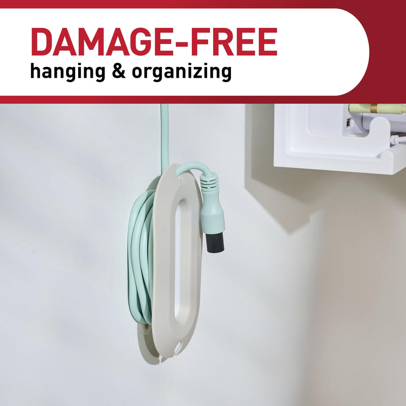 Command Cord Wrap, 2 Units, 4 Medium Strips | Cord Holder And Organizer For Desk, Office, Gaming, And Living Room, No Damage Adhesive Cord Management White