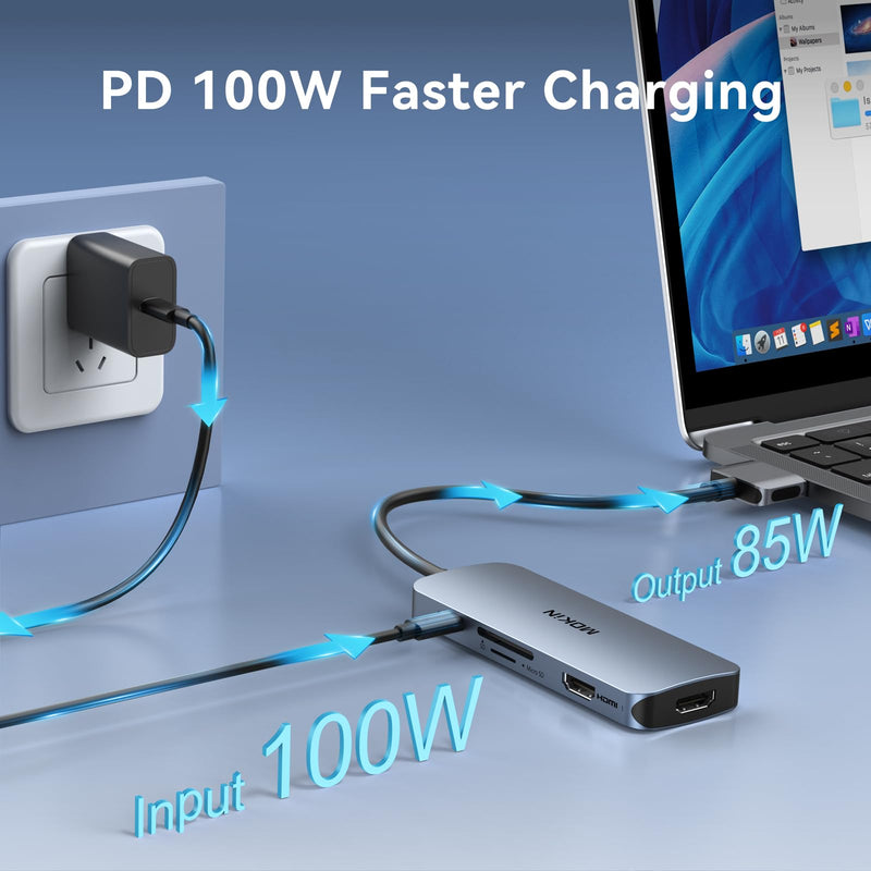 Docking Station for MacBook Pro Air,MOKiN USBC Docking Station Dual Monitor | Dual HDMI Adapter Hub for Mac MacBook Pro with 2*HDMI(4K@60Hz),3*USB 3.0,Card Reader,100W PD USB C Port Mac Docking Station 8-IN-2 MacBook Docking Station