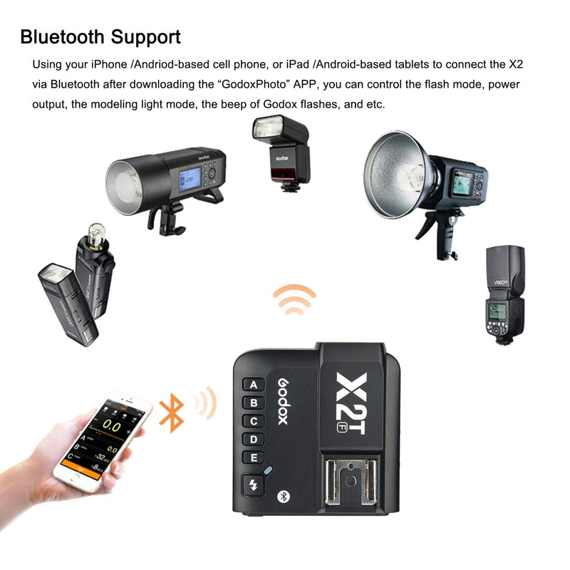 Godox X2T-F 2.4G TTL Wireless Flash Trigger for Fujifilm X-Pro2 X-T3 X100F | 5 Dedicated Group Button, Support 1 8000s HSS Function