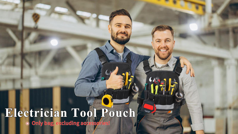 Electrician Tool Pouch Heavy Duty 13 Pocket Tool Pouch Portable Bag for Men