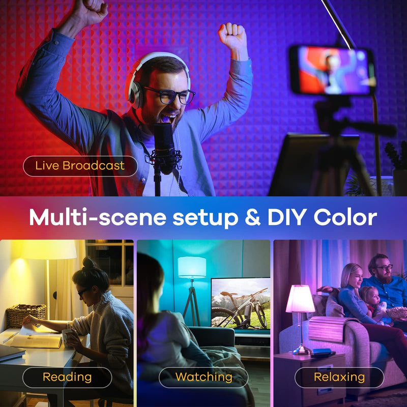 Linkind Matter Smart Light Bulb, Smart Bulbs Work with Apple Home, Siri, Alexa, Google Home, SmartThings, Color Changing Light Bulbs RGTBW Music Sync, Mood Lights, 2.4Ghz WiFi A19 E26 60W 800LM 3 Pack 3 Pack 60W