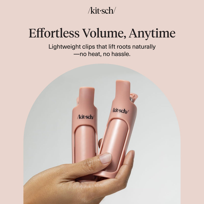Kitsch Volumizing Hair Clips for Styling for Women 2pcs - Terracotta | Hair Rollers for Women, Volumizing Hair Products, Hair Roller Clips for Effortless & Frizz-Free Curls That Last