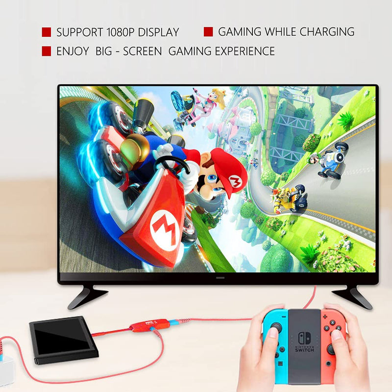 G GOPALA Replacement for Nintendo Switch Dock, 4K@60Hz Switch Dock, Portable Switch Docking Station for TV, 1080P 60Hz TV Dock for Nintendo Switch/OLED Steam Deck-Red Red