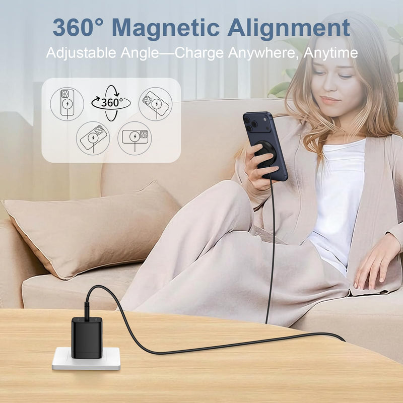 15W Samsung Magnetic Wireless Charger for Galaxy S26 Ultra S25 Ultra FE S24 | Z Fold Flip7, Wireless Fast Charging Pad Magsafe Charger with USB A/C Cable for iPhone 17 16 15 14 13 12 Series, Pixel 10Pro