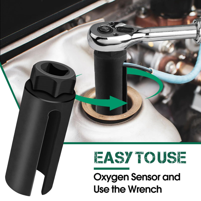 Oxygen Sensor Socket 22mm 7/8 in, 1/2 in Drive O2 Sensor Removal Tool, Heavy-Duty Chrome Vanadium Steel with Side Wire Cutout, Ideal for Car Exhaust System, Durable & Easy to Use
