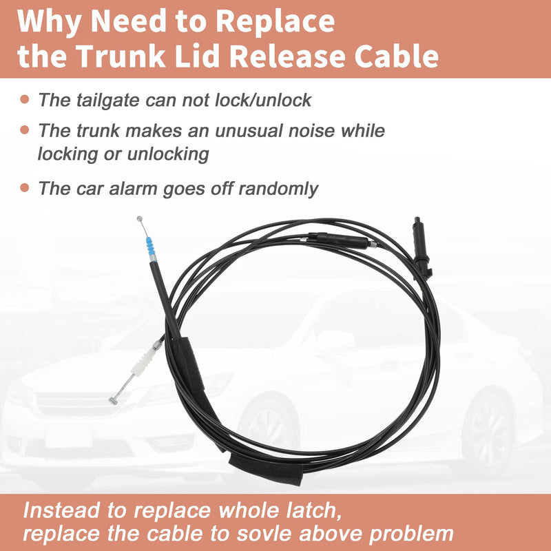 NO.912-779 Fuel Filler Door and Trunk Lid Release Cable for Honda Accord 2013 2014 2015 2016 2017 Trunk Door and Fuel Lid Latch Lock Release Cable No.74880T2FA01