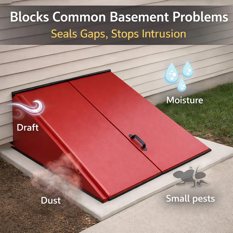 Basement Door Seal Kit for Bilco & Gordon – Replacement Weatherstrip Set with U-Shaped Gasket, Bulb Trim & Cap Seal Pads, Fits Cellar Metal Doors 22.3FT+4.75FT