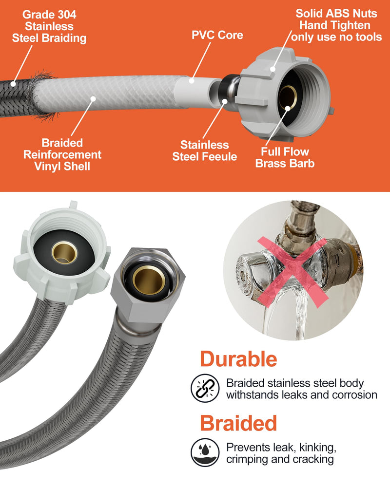 Toilet Wax Ring Kit with Flange and 16in Supply Line for 3 or 4in Drain | Repair Leaking Toilet, Toilet Installation Kit, Fix Damaged/Rusted Flange, Toilet Flange Repair Kit Toilet Flange with Standard Wax Ring & Water Supply Line