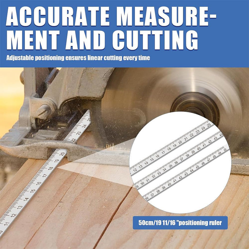 Circular Saw Guide Rail, Positioning Calipers for Circular Saw, Stainless Steel Rip Cut Circular Saw Guide, Adjustable Guide Rail for Woodworking Positioning Cutting (Four axis 50cm) Four axis 50cm