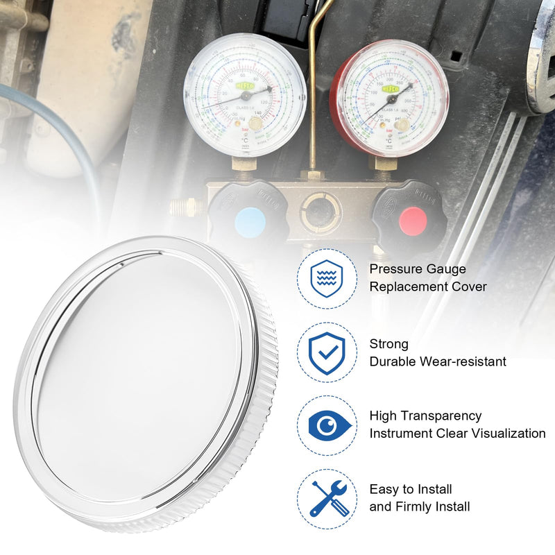 2" Replacement Clear Lens Covers, 1/4 Turn Twist Lock Protective Lens Replacement Regulator Gauge Cover, Clarity Universal Lens Cover Fit for Most 2 inch Digital Pressure Gauge, 4 Lenses