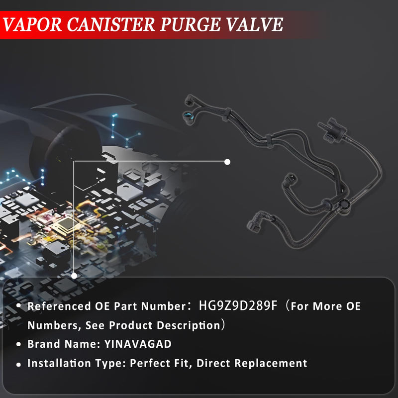 Vapor Canister Purge Valve for Ford Fusion 2017 2018 2019 2020 1.5L L4, Vapor Canister Evap Purge Valve/Solenoid Replaces HG9Z9D289F HG9Z9D289A HG9Z9D289C 994917
