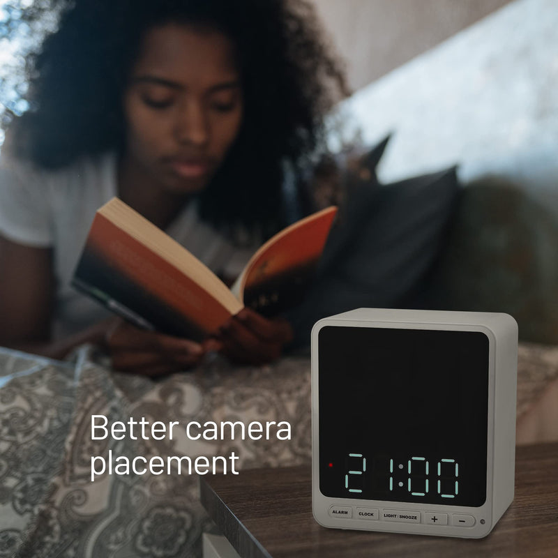 Wasserstein Alarm Clock Camera Case - Compatible with Wyze Cam V4/V3/V3 Pro/OG - Cover for Low-Key Camera Placement (White) (Camera NOT Included) for Wyze Cam V3