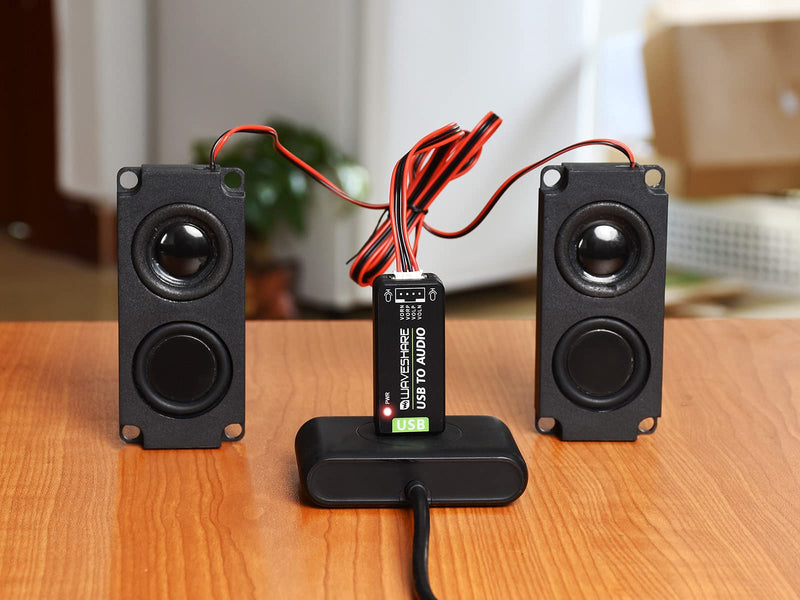 USB Audio Module USB Sound Card External Audio Converter Compatible with Raspberry Pi/Jetson Nano, Support Recording and Playback, Stereo Codec, Plug and Play, Comes with 8Ω 5W Speaker