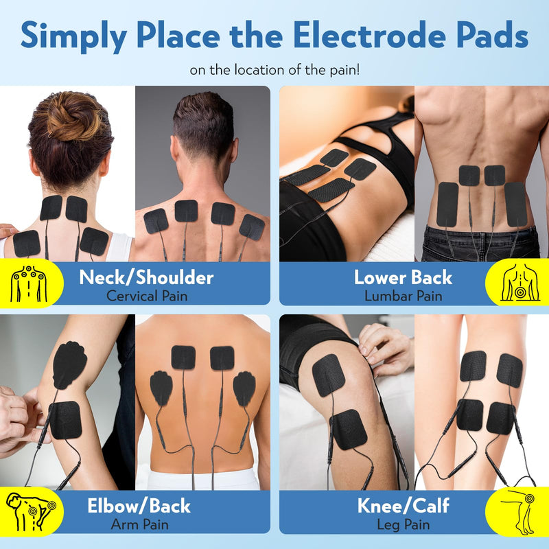 3-in-1 TENS Unit Muscle Stimulator with Color Display - Dual Channel EMS Machine, 28 Therapy Modes,40 Intensity Levels,8 Electrode Pads & EVA Case for Effective Pain Relief Multi