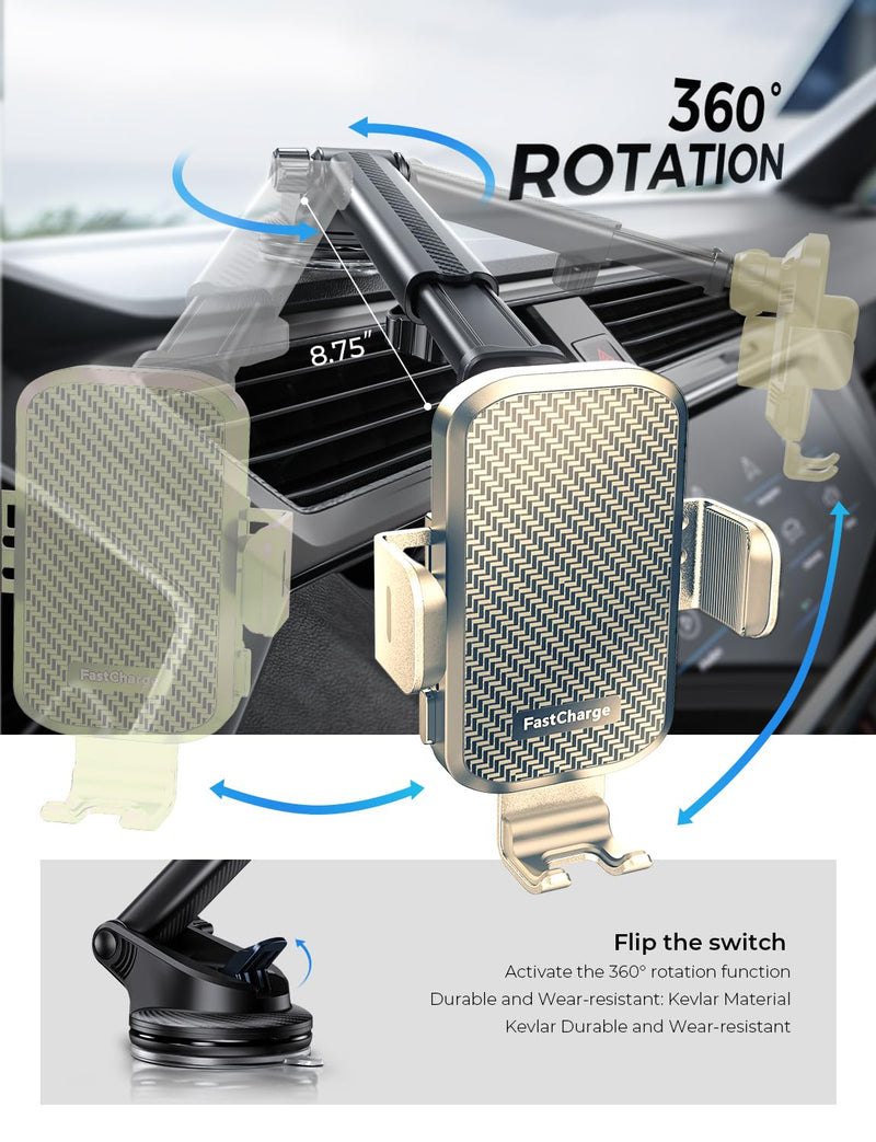 CHGeek Phone Holders for Your Car, for iPhone 15 14 13 12 Mini Pro Max 11 Xs, Samsung Galaxy