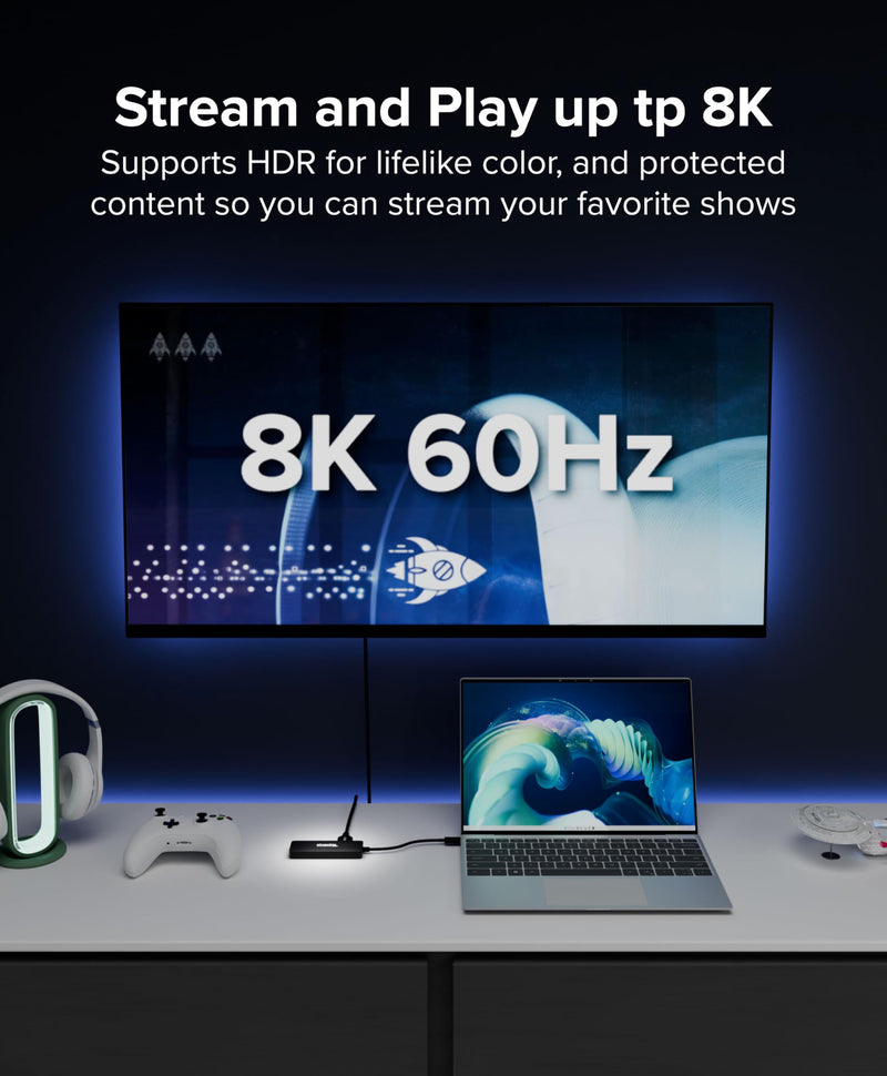 Plugable USB C to HDMI Multi Monitor Adapter | Triple 4K60 Displays | Driverless MST Hub for Windows, Chrome OS, USB-C, Thunderbolt, USB4 Laptops | Multi HDMI Ports, HDR & HDCP Compliant (USBC-MSTH3)