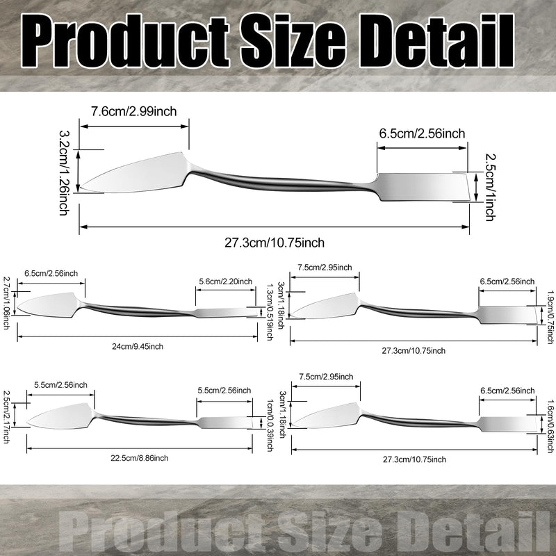 5 Pcs 1'' 3/8" 1/2" 5/8" 3/4" Trowel and Square Masonry Tools Forged Steel Trowel Concrete Tool Ornamental Stucco Masonry Plaster Spatula for Glazing, Patch Work, Plaster, and Archeology 1'' 3/8" 1/2" 5/8" 3/4"