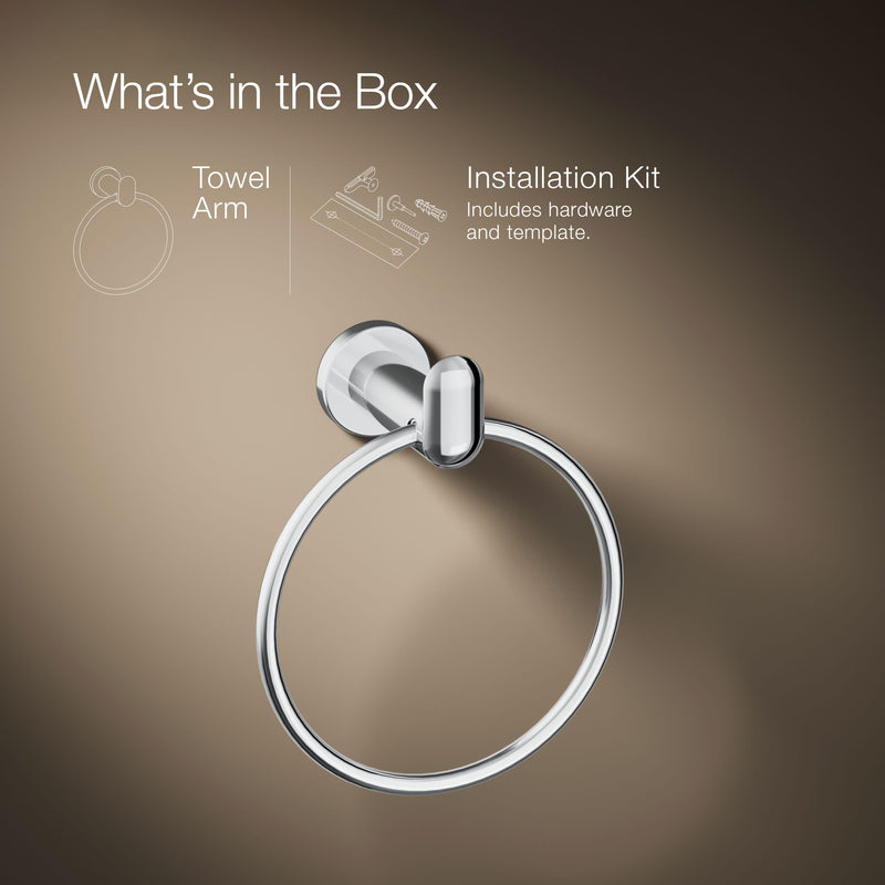 KOHLER KUMIN™ TOWEL RING Polished Chrome