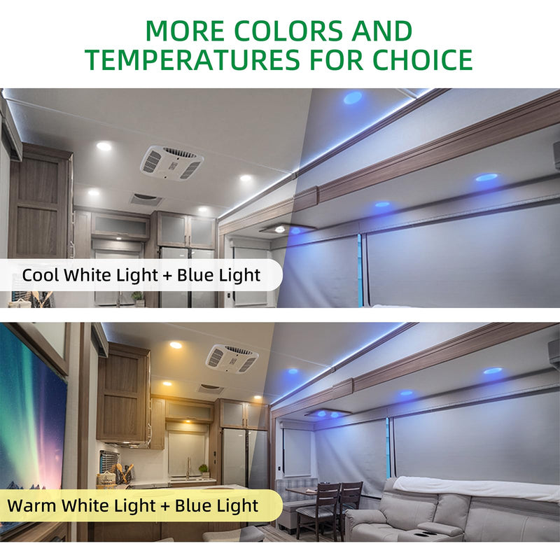 RV Ceiling Light 12V, 4.5Inch RV Light Interior, Dimmable Puck Dome Lights for Motorhome Boat Trailer (Warm White 6Pack) Warm White 6Pack