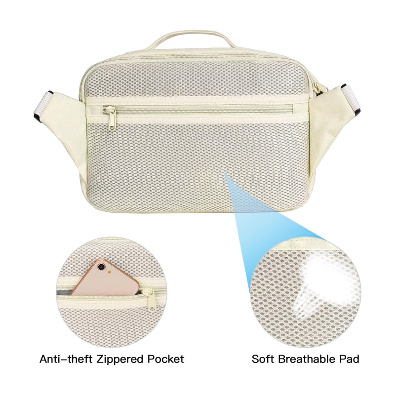 MOSISO Camera Shoulder Bag Camera Case Crossbody Sling Purse, Beige | DSLR/SLR/Mirrorless Compact Padded Photography Handbag with Rain Cover Compatible with Canon/Nikon/Sony Cameras and Lenses