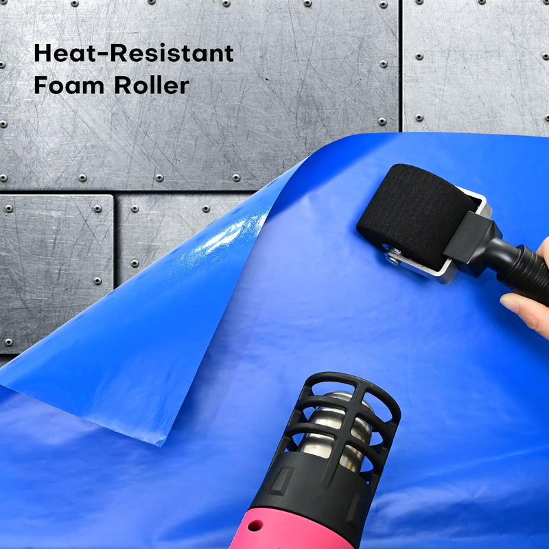 NEWISHTOOL Vinyl Wrap Tools 2-Inch Sponge Seam Roller for Uneven Textured Areas, Car Wrapping Rivet Roller Tool Felt Squeegee for Decal Film Application Wallpaper Smoothing