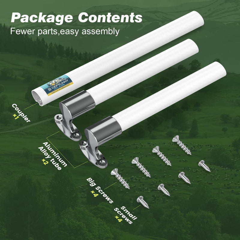 RV Screen Door Handle Cross Bar Adjustable from 21.7" to 33", White RV Door Handle Grab Bar Fits for Most Motorhome Camper Travel Trailer,Durable,Sturdy and Secure Aluminium RV Handles