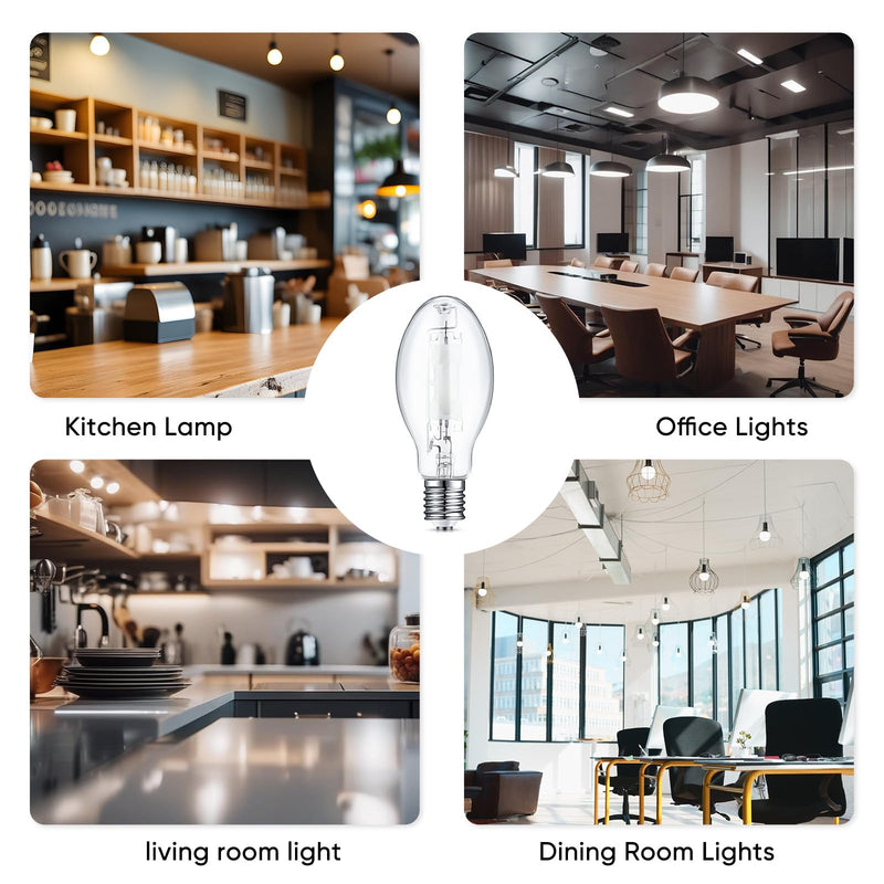 Rossesay 3 Pcs 400 Watt Lighting Metal Halide Lamp MH400/U/MOG 36000 Lumen 4000K Outdoor Light Bulb 12, 000 Hour Span Life Mogul Base (E39) ED28 High Intensity Discharge Metal Halide Bulb(400 Watt) 400 Watts