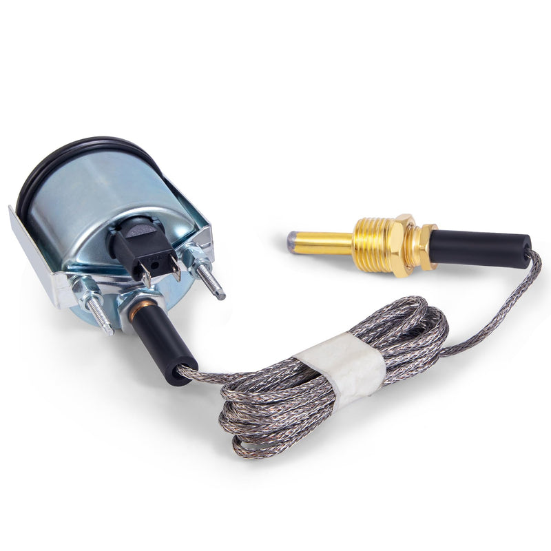 2" 52mm 12V Pointer Mechanical Water Temperature Temp Gauge （40-130℃,110-265℉ with 1.8m Wire Length,Yellow Light Car Meter with Sensor NPT 1/2