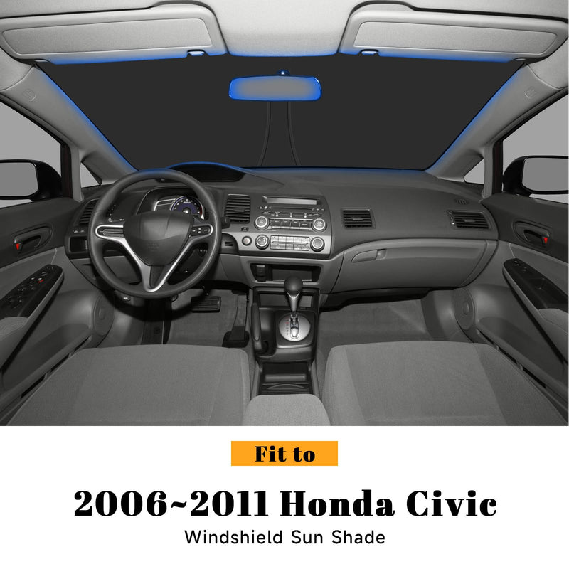 Car Windshield Sun Shade for Honda 2006-2011 Civic Accessories (OEM Design) Reflective Foldable Heat Insulation Sunshade for Ultimate Protection