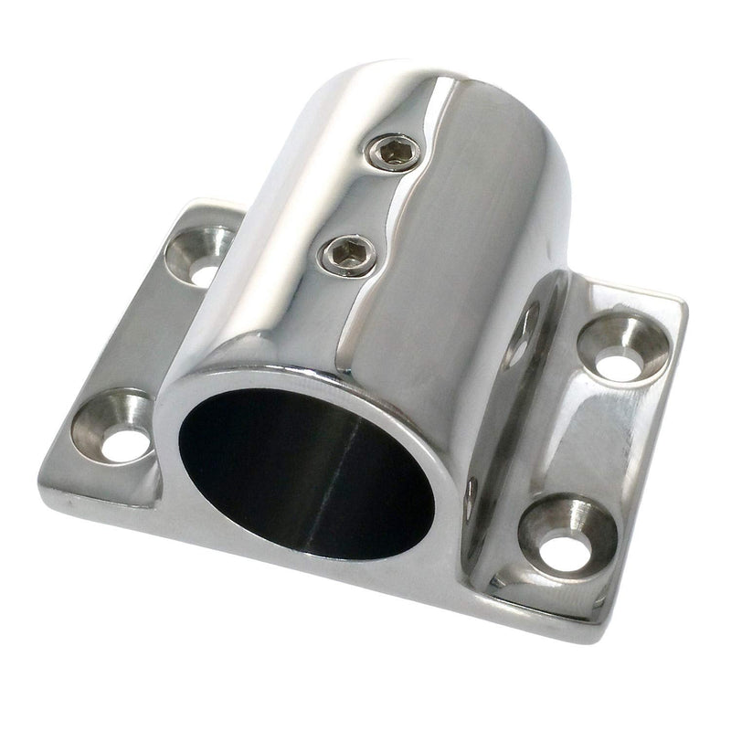 Pair Marine Boat Hand Rail Fitting 316 Stainless Steel 90 Degree Stanchion Rectangle Base Mount Hand Rail Fitting for 7/8inch (22mm) Tube For 7/8"o.d Tube