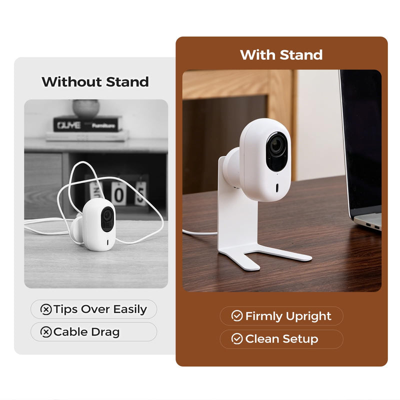 Solid Metal Desktop Stand for Ubiquiti UniFi Instant Cameras (G3/G4/G6), Minimalist Table Mount Base with Cable Management