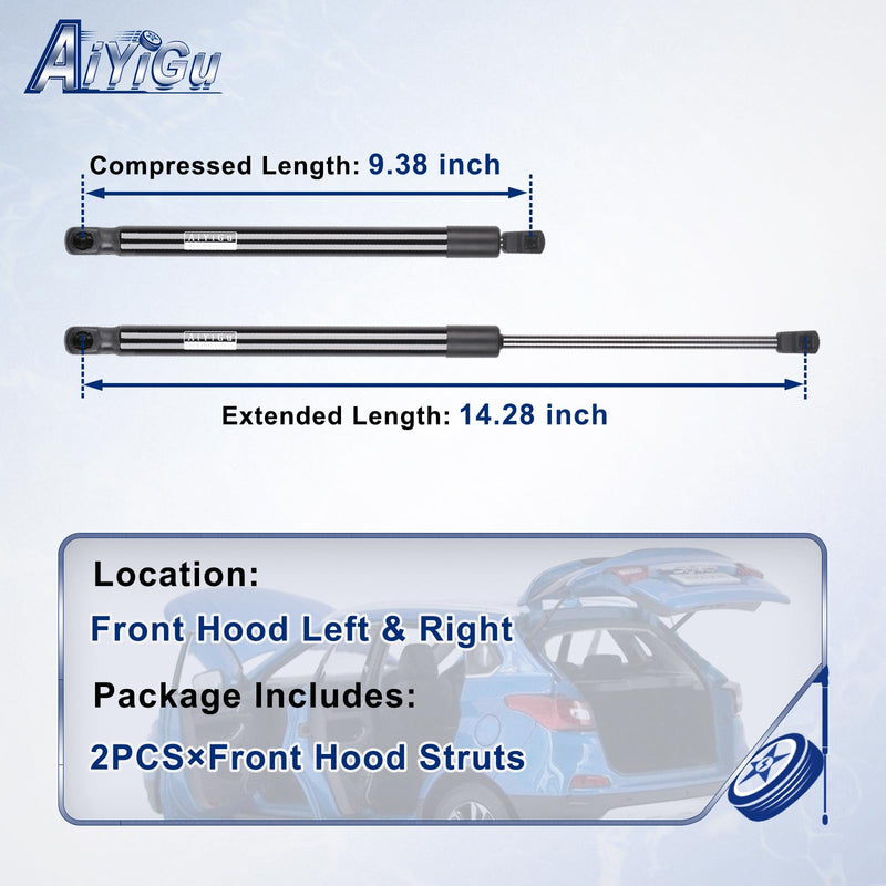 6020 Front Hood Struts Shocks Lift Supports Gas Springs Compatible with 2015 2016 2017 Hyundai Sonata, Pack of 2 PCS Replaces PM3570