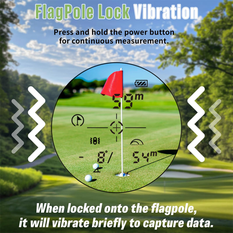 Golf Rangefinder & Hunting Range Finder with Slope Switch | 1300 Yards, 6X Magnification, Rechargeable Battery, Magnet Stripe, Flag Pole Locking Vibration, Golfing Accessories for Men