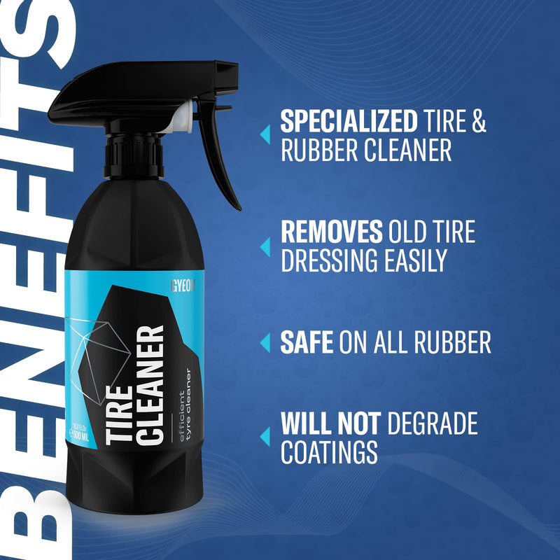 Gyeon Tire Cleaner Advanced Rubber Cleaner For Tires Trim Mats Restores Deep Clean And Preparation Removes Embedded Dirt Grime Dressing Residue Long Lasting Results Detailing Essential 500ml