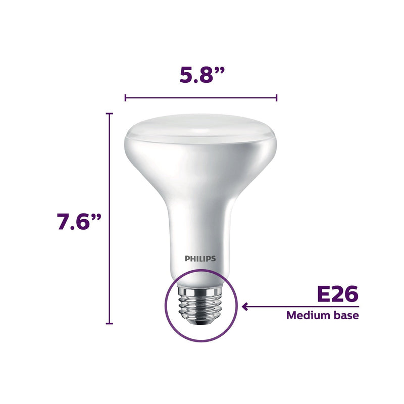Philips LED Dimmable BR30 Light Bulb: 650-Lumen, 2700-Kelvin, 11-Watt (65-Watt Equivalent) E26 Base, Frosted, Soft White, 6-Pack