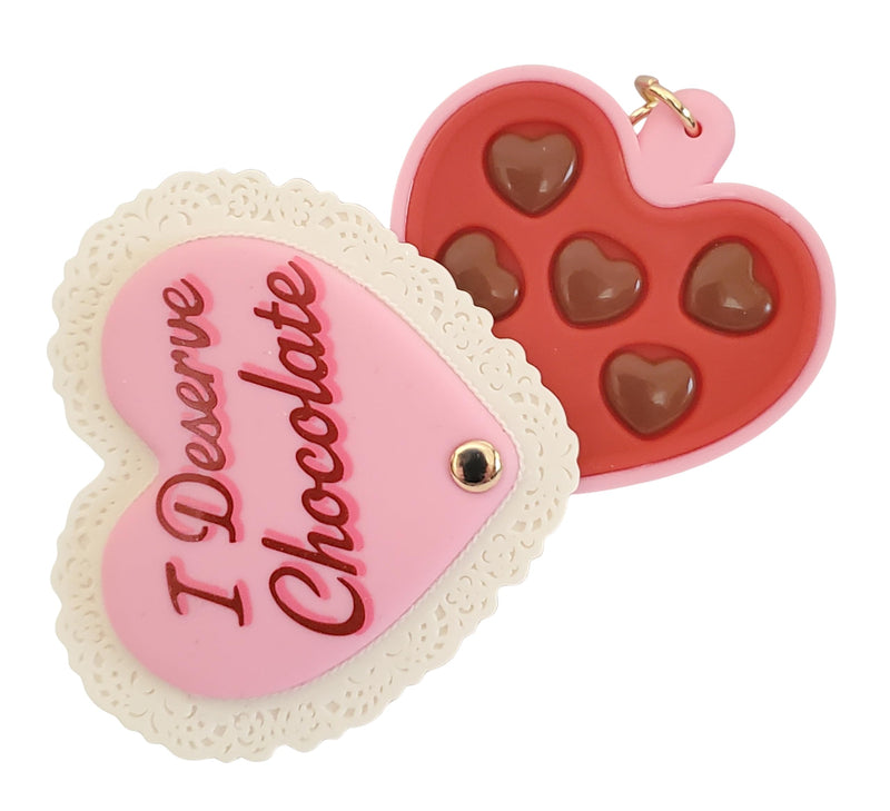 Bath and Body Works I Deserve Chocolate Pink Heart Box with Lace Pocketbac Hand Sanitizer Holder