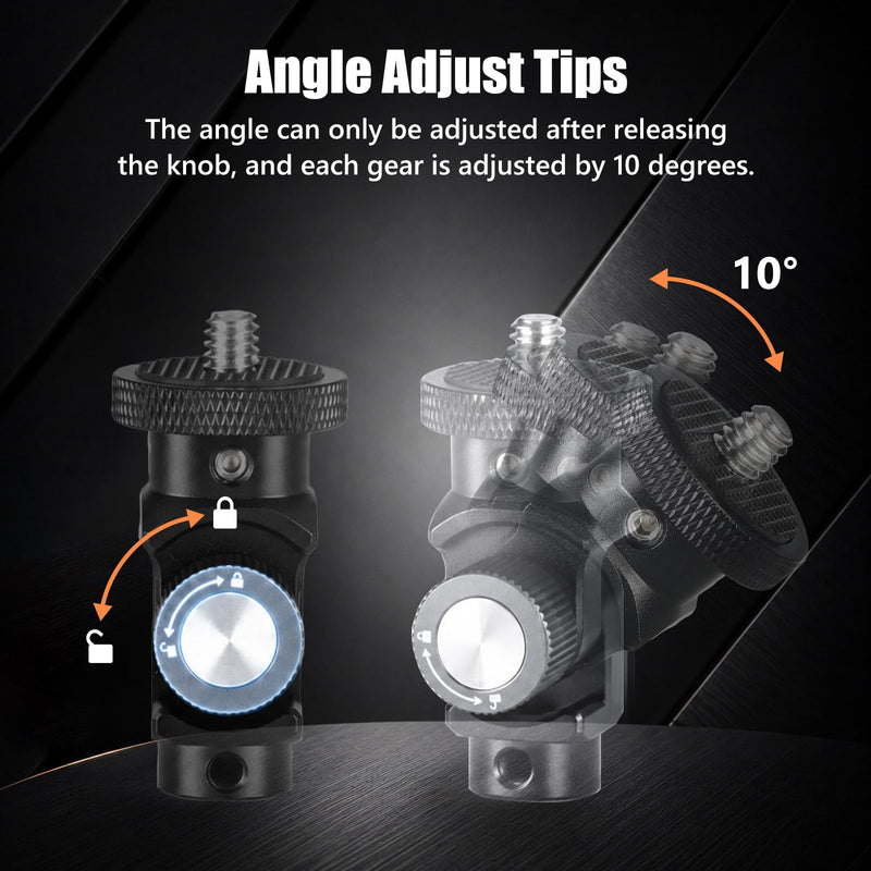 HSU Vertical Mount Adapter, Aluminum 1/4”-20 Screw Hole 180° Rotation | Camera Tripod Mount for Insta360 X5/X4/X3/X2/X/RS/R/GoPro/DJI Osmo Action 5 Pro/4/3 Camera and Other Action Cameras (Grey)