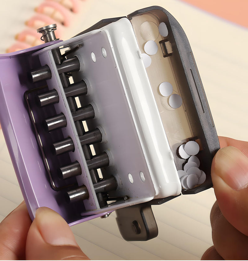 Spiral Binding Machine-Mini 6 Hole Puncher, DIY Creative Book Binder Machine for Planner, Portable A4/A5/B5 Book Loose Leaf Paper Puncher for Coil Bound- Blue Mini 6 Hole-blue