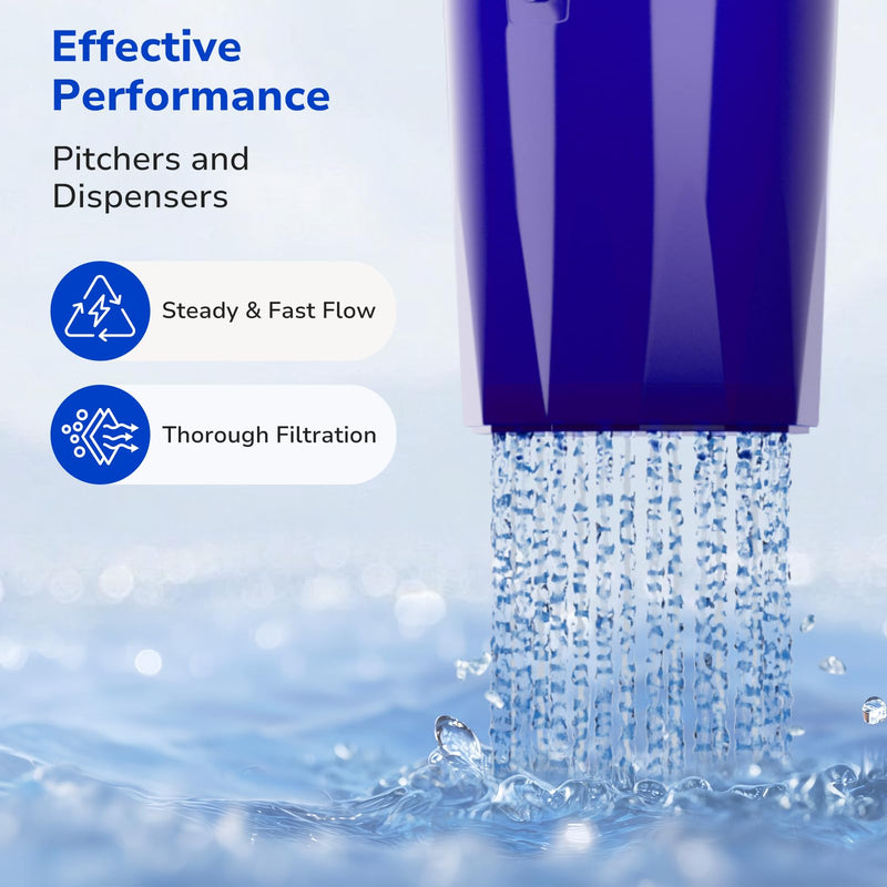 Fil-Fresh 6-Pack PURWater Filter Replacement, PURPlus Water Pitchers and Dispensers, Replace PPF900Z, NSF Certified, Advanced Version 6 Filters