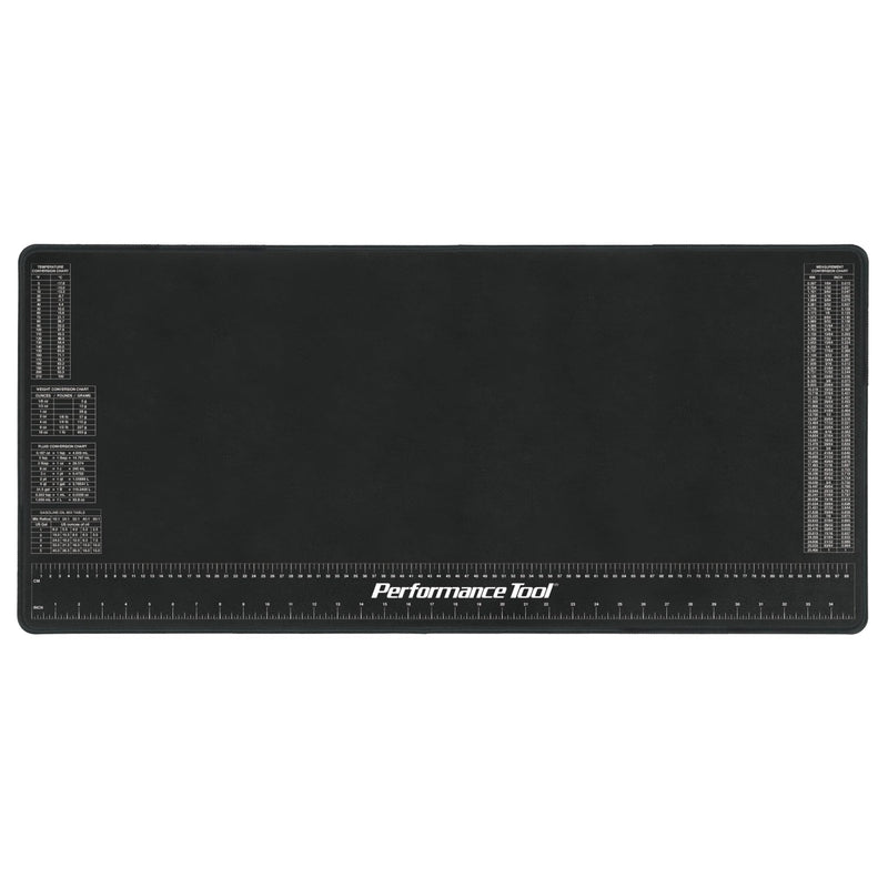  [AUSTRALIA] - Performance Tool W88977 Neoprene Mat with Ruler and Reference Charts, Chemical Resistant, 16-Inch x 35.75-Inch, Protects Work Surface from Solvents and Oils