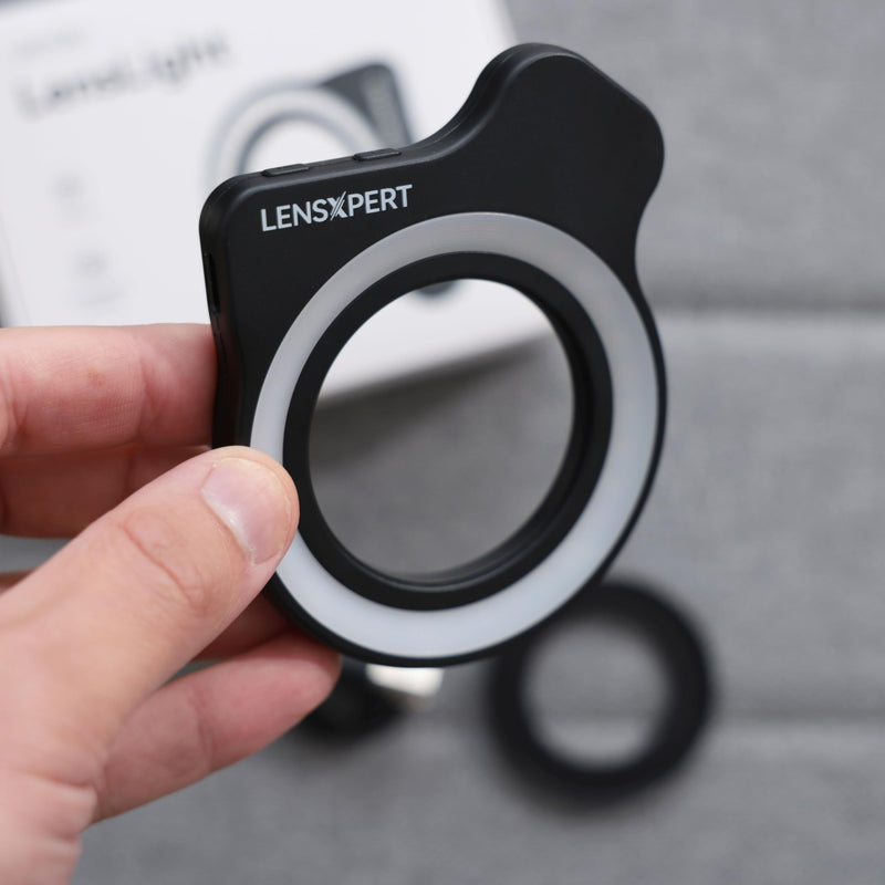 FL26 Macro Photography Pocket Ring Light – Smartphone Clip-On LED Fill Light for Close-Up Photography – Rechargeable and Adjustable Brightness – Compatible with iPhone, Samsung, Android