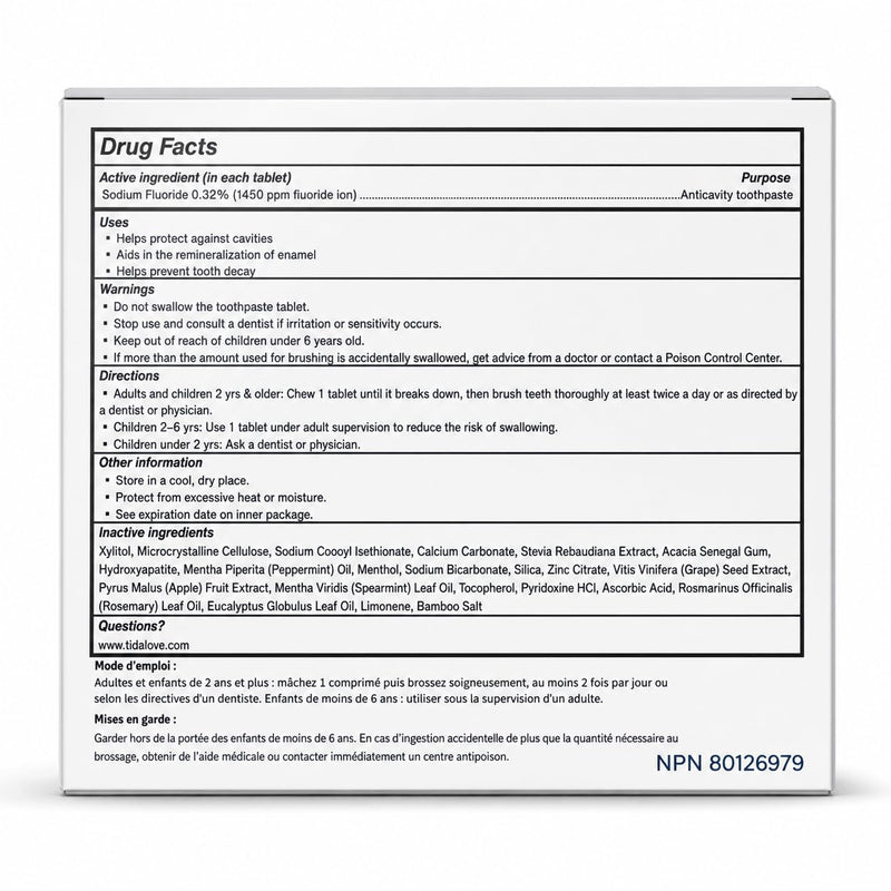 Fluoride Toothpaste Tablets with nHAp, Zero-Waste Paper Refill, Cool Mint, 248 Tablets (4-Month Supply) | Anticavity fluoride + nHAp for strong enamel & cavity defense. Vegan, zero-waste paper refill. 4-month value, TSA-friendly.