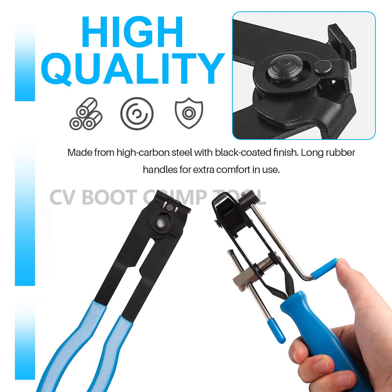 CV Joint Axle Boot Clamp Pliers, Automotive CV Boot Clamps Tool Set, Hose Clamp Pliers and Ear Clamp Pliers for CV Axle Clamp Tool, Suitable for Vehicles ATV UTV boot Clamps (Blue) Blue